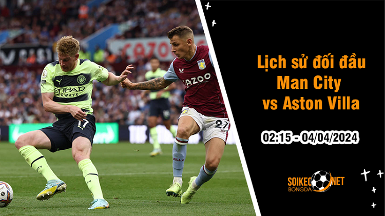 Lịch sử đối đầu Man City vs Aston Villa, 2h15 ngày 4/4: Đại chiến không cân sức - Ảnh 1