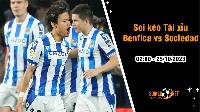 Soi tỷ lệ kèo tài xỉu trận Benfica vs Sociedad, 2h ngày 25/10: Không còn đường lui